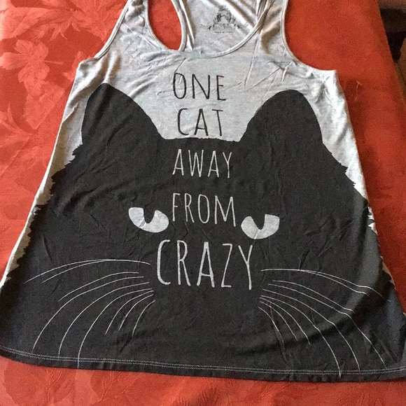 ONE CAT AWAY FROM CRAZY" TANK😻/SIZE M - Picture 3 of 8